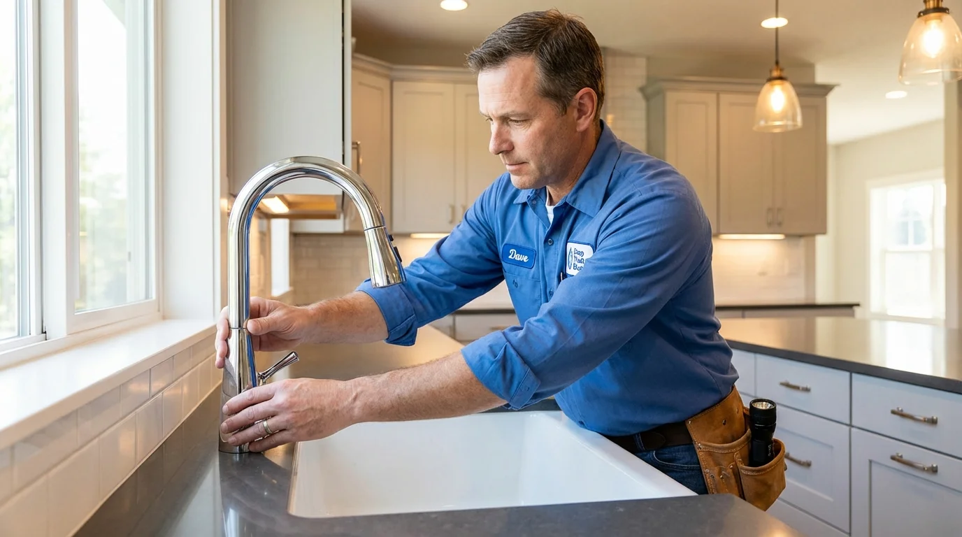 Kitchen faucet installation by Johns Plumbing LLC in Curtice