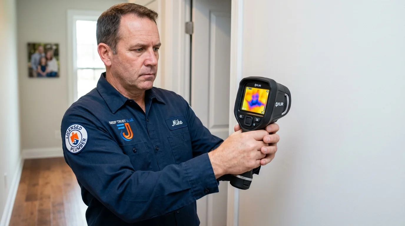 Thermal imaging leak detection by Johns Plumbing LLC in Curtice