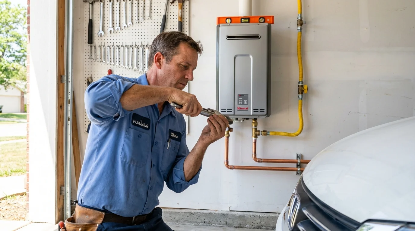 Tankless water heater installation by a Johns Plumbing LLC plumber in Curtice
